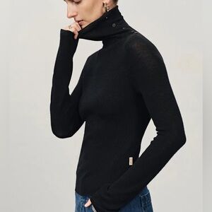 FABRIQUE Lumina Wool Rib Knit Turtleneck Shirt